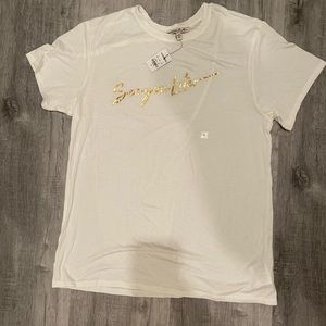 White graphic tee